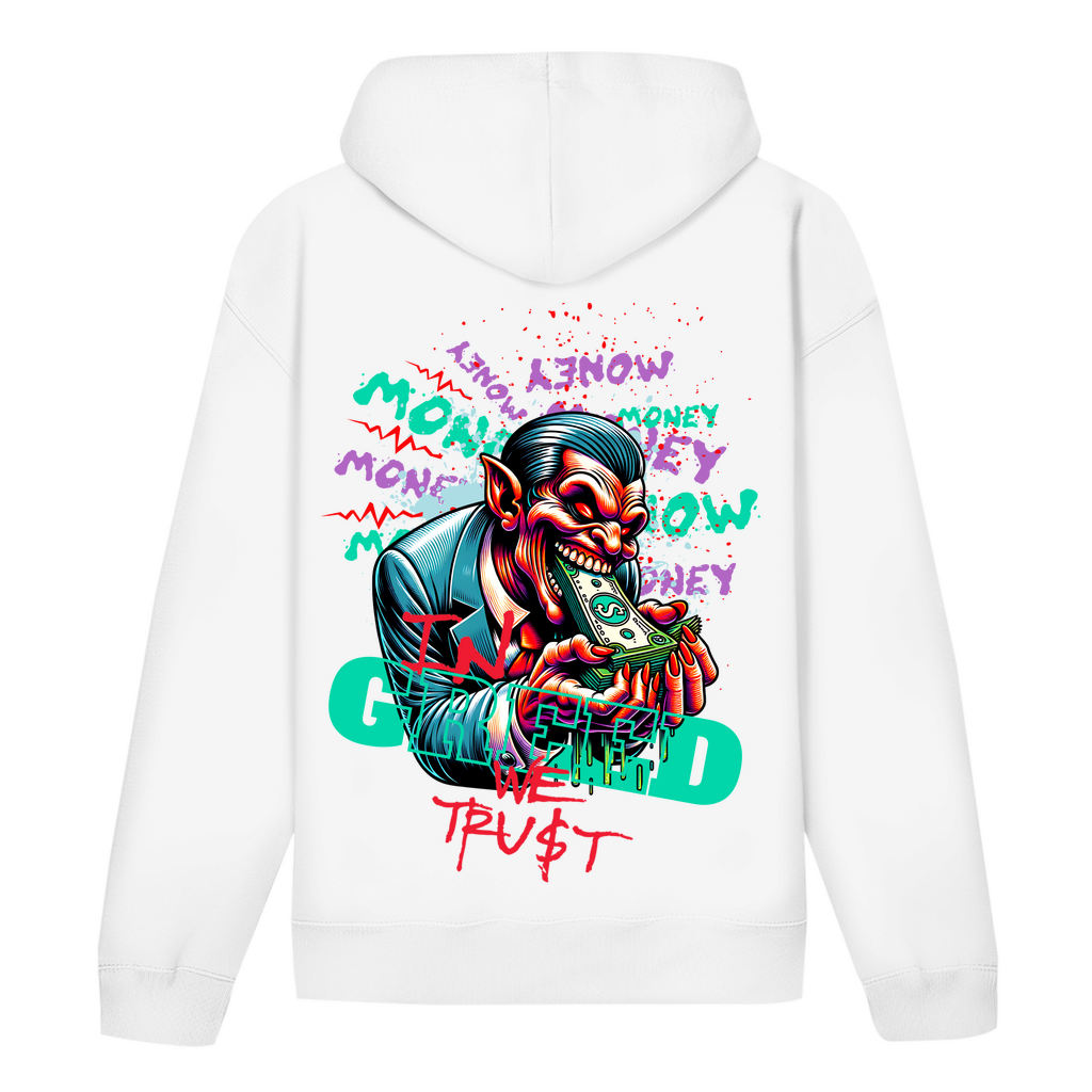 In Greed We Trust Bio Hoodie BluePears