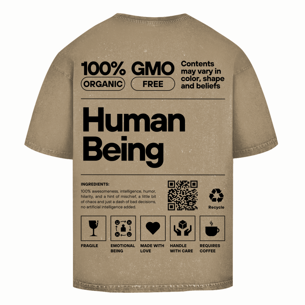 Human Being Washed T-Shirt BluePears