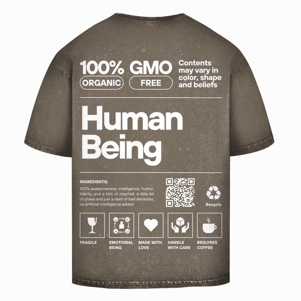 Human Being Washed T-Shirt BluePears