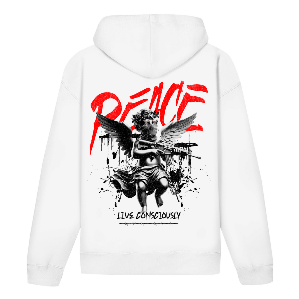 Peace Live Consciously  Bio Hoodie BluePears