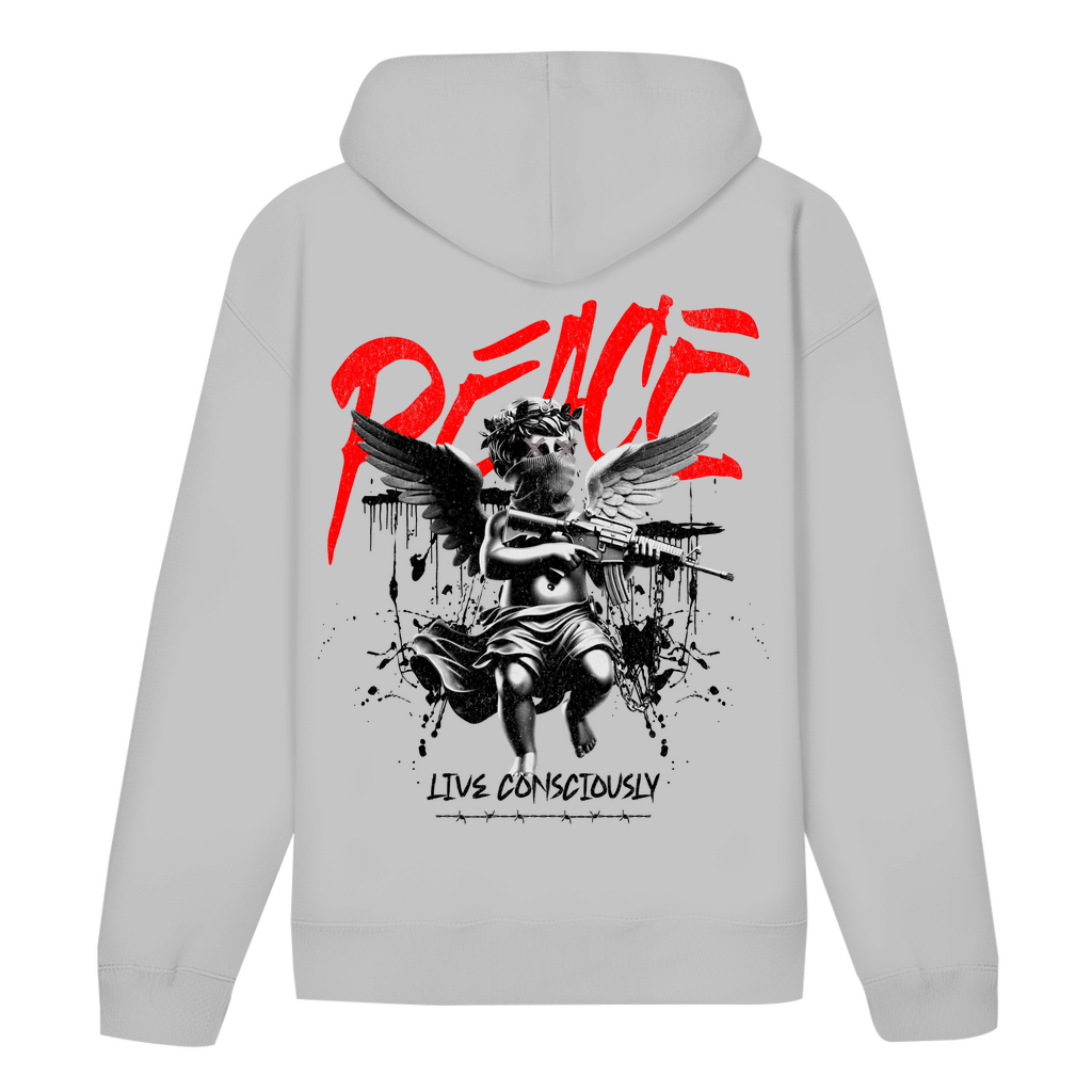 Peace Live Consciously  Bio Hoodie BluePears
