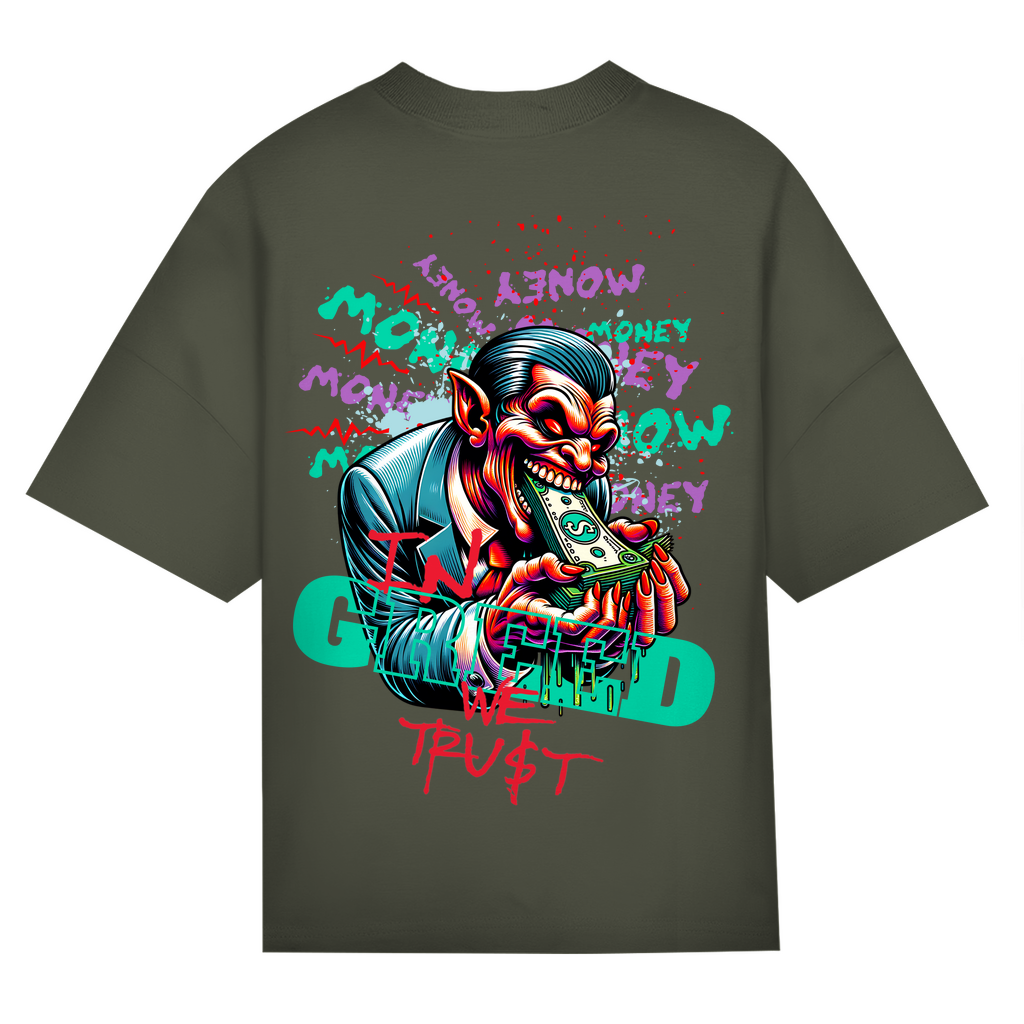 In Greed We Trust Bio Oversize T-Shirt BluePears