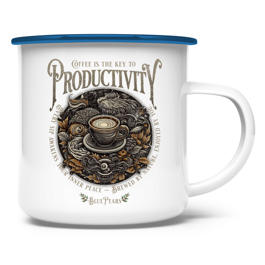 Coffee is the Key Emaille Tasse BluePears