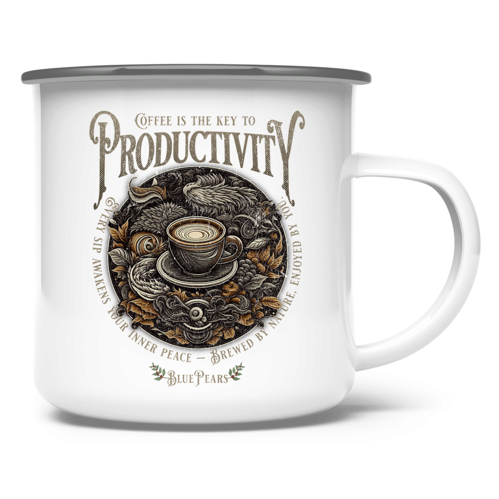 Coffee is the Key Emaille Tasse BluePears
