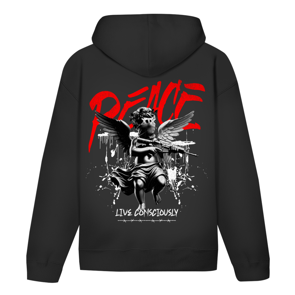 Peace Live Consciously  Bio Hoodie BluePears