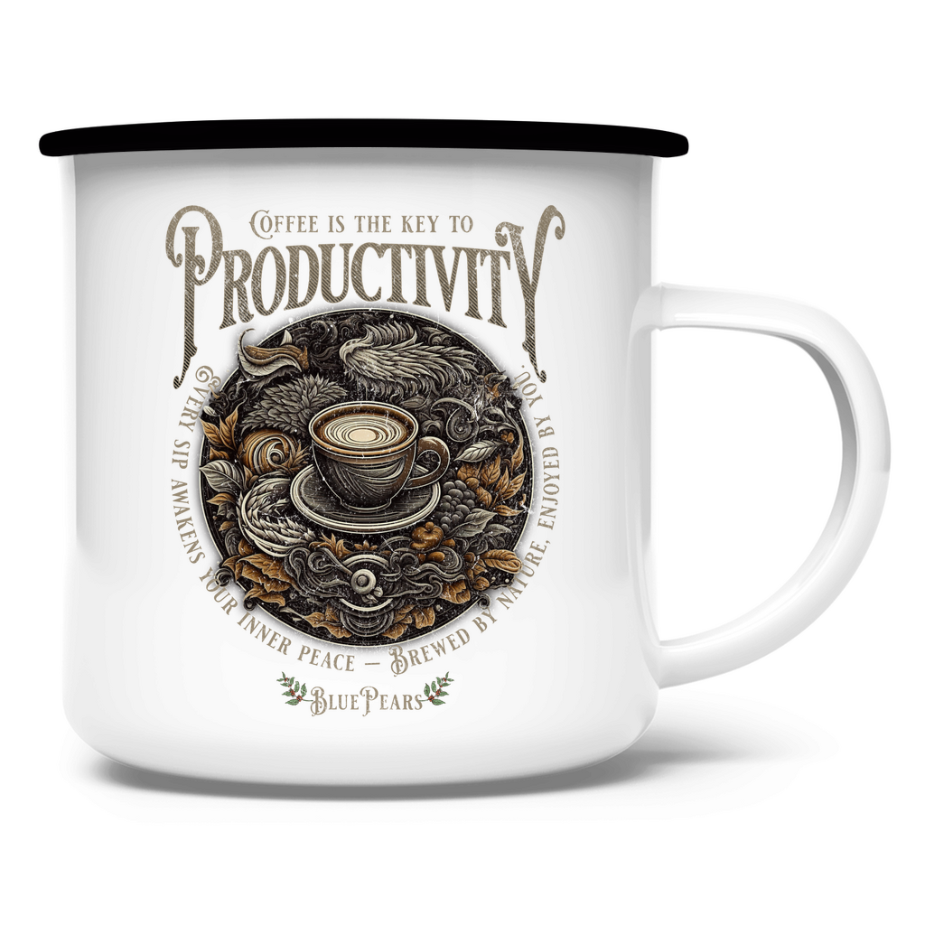 Coffee is the Key Emaille Tasse BluePears