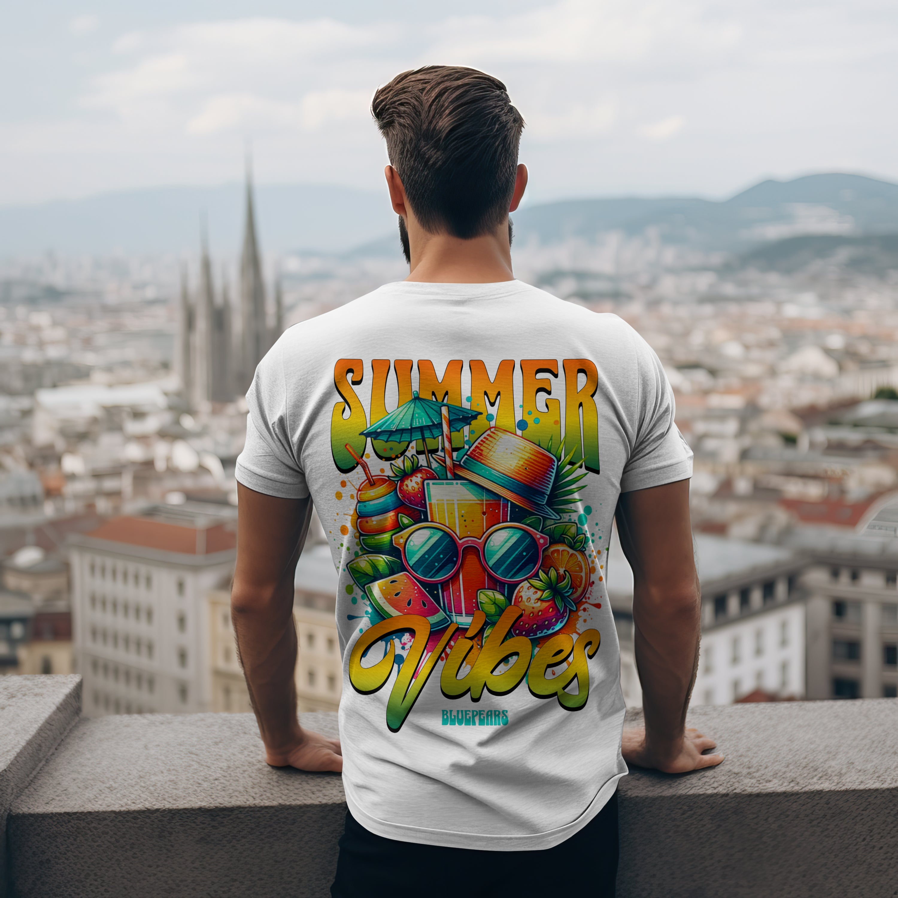 Summer Vibes Bio T-Shirt BluePears