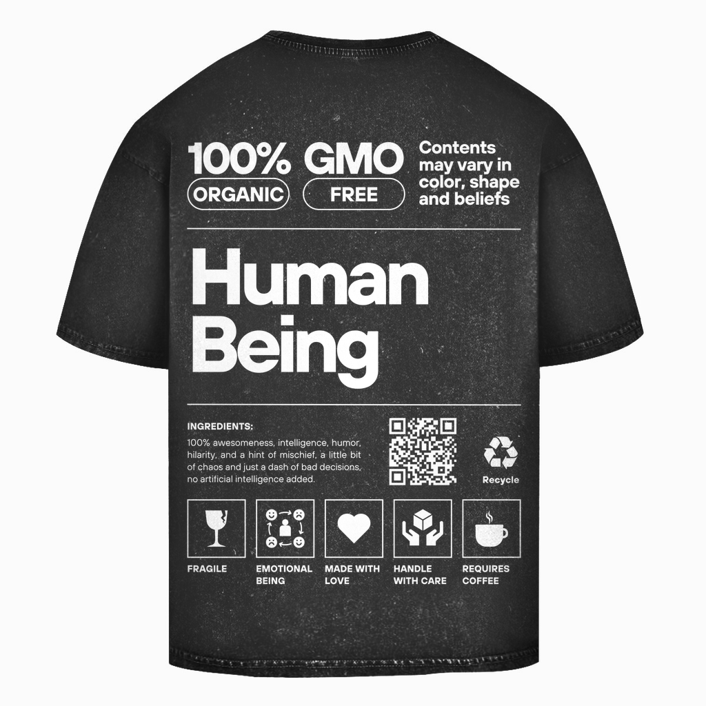 Human Being Washed T-Shirt BluePears