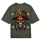 Pirate  Skull Bio Oversize T-Shirt BluePears