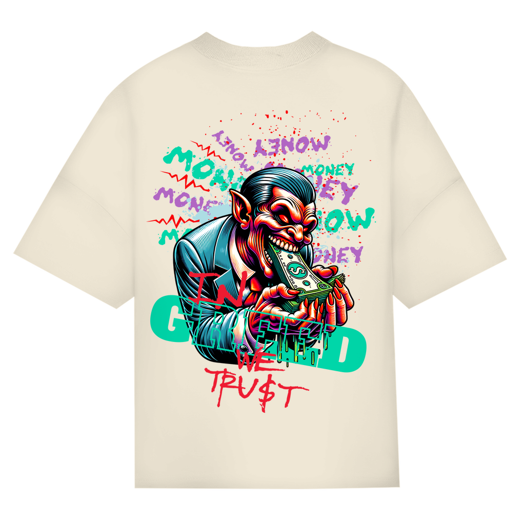 In Greed We Trust Bio Oversize T-Shirt BluePears