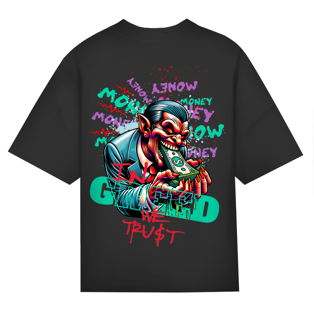 In Greed We Trust Bio Oversize T-Shirt BluePears